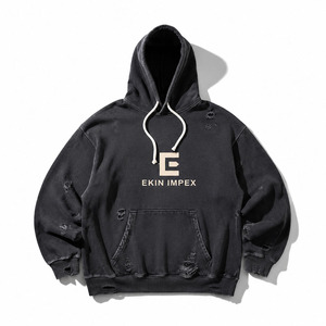 เสื้อฮู้ดดี้โอเวอร์ไซส์สไตล์วินเทจสำหรับผู้ชาย ผ้าหนา ซักแบบวินเทจ สตรีทแวร์ ทรงหลวมไหล่ตก รับผลิตแบบ OEM แบรนด์ส่วนตัว - Product Image 1