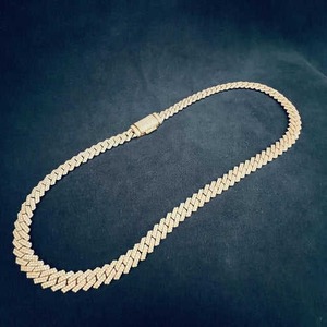 Hip Hop 14K Solid <b>Gold</b> Cuban <b>Infinity</b> Link Chain Brilliant Cut VVS Lab Grown Diamonds IGI Certified Iced <b>Necklace</b> Unisex Luxury - Product Image 2