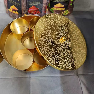Round <b>Metal</b> Masala <b>Box</b> For Traditional Indian Spice Keeping With Durable Finish And Compact Kitchen Design - Product Image 1