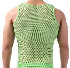 Men's <b>Mesh</b> Tank <b>Top</b> O-Neck Sleeveless Breathable Knitted Casual Hollow Out Design 100% Cotton Anti-Pilling 180g - Product Image 2