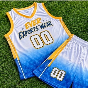 Tenue de basketball sur mesure, ensemble maillot et short de basketball personnalisés, dégradé étoilé, col en V, vêtements de sport en gros - Product Image 4