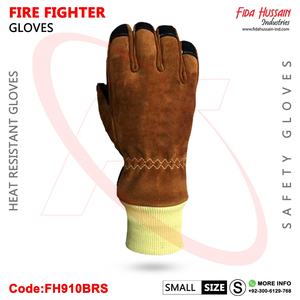 Vente chaude Gants de sécurité en cuir de vache marron 2025 OEM Pompier Protection maximale Paume de renfort extérieure - Product Image 4