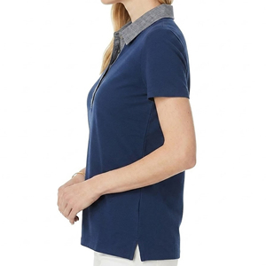 Camiseta polo personalizada de color sólido para mujer, ropa de verano, 100% algodón, transpirable, de secado rápido, cómoda. - Product Image 2