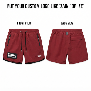 กางเกงขาสั้นกันลมผู้ชาย ZAINI ผ้าไมโครไฟเบอร์โพลีเอสเตอร์/ไนลอน เนื้อพีช 120 GSM สีพื้น แห้งเร็ว น้ำหนักเบา มีเชือกผูกเอว - Product Image 1