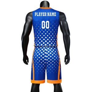 Ensemble de maillots et shorts de basketball pour hommes, personnalisable avec nom et numéro, respirant, anti-humidité, protection UV, imprimé par transfert thermique, grandes tailles - Product Image 3