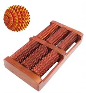 Rouleau de massage des pieds en bois massif, masseur de points d'acupuncture, fait à la main, poli, réutilisable, pour usage domestique - Product Image 2