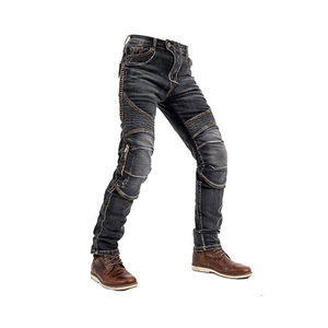 Pantalon de moto pour homme coupe-vent avec fermeture éclair, équipement de protection pour la conduite à moto, grande taille, jean moto – Vente en gros - Product Image 5