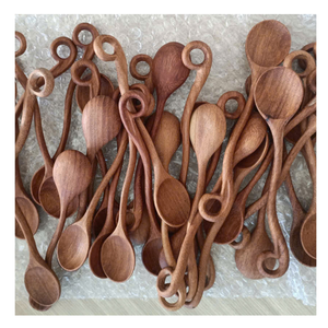 Cucharas de Madera de Acacia Hechas a Mano al por Mayor, Cucharas Pequeñas de Madera para Té, Utensilios de Cocina de Madera Maciza, Ecológicos y Naturales - Product Image 1