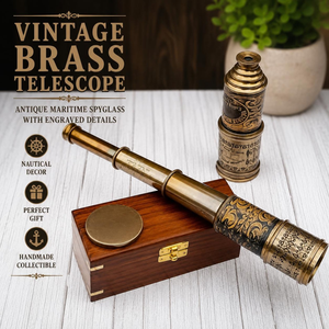 Télescope de poche en laiton antique avec boîte de rangement en bois, télescope nautique vintage, télescope marin décoratif, cadeau de collection - Product Image 3