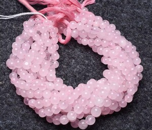 Cuentas redondas de cuarzo rosa natural de 4 mm y 10 mm, cuentas de piedras preciosas lisas, cuentas de piedra sueltas, precio al por mayor, a granel, para la fabricación de joyas. - Product Image 6