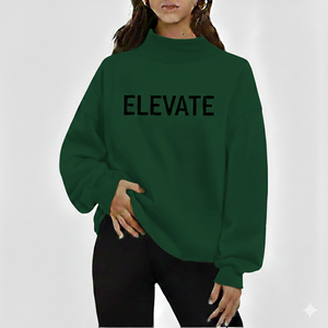 Custom Logo Women's Oversized Fleece Mockneck Long Sleeve Pullover Sweatshirt <b>Drop</b> Shoulder Breathable Eco-Friendly - Product Image 4