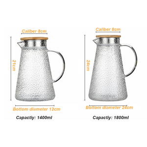 Jarra de Agua Multiusos de Vidrio de 1.8L, Ecológica, Libre de BPA, con Tapa y Asa para Servir y Almacenar Jugo, Leche, Limonada, Agua Fría, Refrescante - Product Image 2