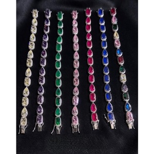 Graceful Premium Quality STUNNING SPARKLES Trendy Brass Silver Plated CZ Zircon Openable <b>Bracelet</b> for Women Party Wear - Product Image 1