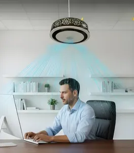 พัดลมครัวทันสมัย พัดลมเพดานขนาดเล็ก พัดลมตกแต่งพร้อมไฟ พัดลมเสียงเบา พัดลม BLDC พัดลมเพดานเงียบ พัดลมแบบซ่อน พัดลมขนาดกะทัดรัด - Product Image 1