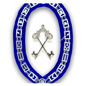 Blue Velvet Eco-Friendly Classical Masonic <b>Collar</b> Chain Embroidered Regalia Necklace Custom Badge Pendant for Lodge Ceremonies - Product Image 1
