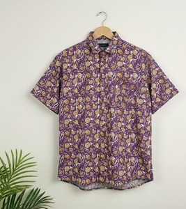เสื้อเชิ้ตผู้ชายลายบาติกพิมพ์ลายดอกไม้แบบแฮนด์บล็อก ระบายอากาศได้ดี เป็นมิตรกับสิ่งแวดล้อม ผ้าฝ้าย 100% คุณภาพพรีเมียม ขนาดสั่งตัดได้ รุ่นล่าสุด - Product Image 6