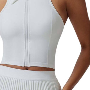 2025 Hot Sale Women's Plus Size High Support Sports Tank Top Standing Collar Waterproof Breathable Spandex Nylon Fabric - Product Image 1