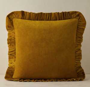 100% Velvet Ruffle Cushion <b>Covers</b> Luxury Decorative Throw Pillow <b>Covers</b> <b>for</b> <b>Sofa</b> - Product Image 3