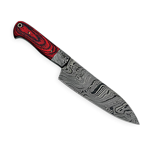 Cuchillo de Chef de Acero de Damasco Personalizable, Hecho a Mano, de Primera Calidad, con Mango de Madera y Filo Afilado - Product Image 1