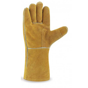 Guantes de soldadura de piel de cabra de grano completo de alta calidad, resistentes al calor, guantes de cuero para soldadura TIG para trabajadores soldadores. - Product Image 5