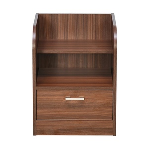 Mesita de noche Nikita hecha de madera maciza de caoba de calidad con acabado en marrón oscuro para muebles de dormitorio. - Product Image 2
