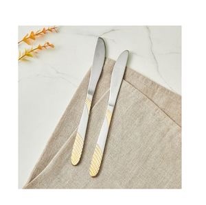 Stainless Steel Dessert Knife <b>Mirror</b> Polish Decorative Handles Elegant Design for Tableware Use - Product Image 6