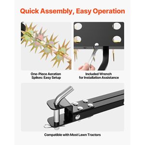 Heavy Duty 40-Inch Tow Behind <b>Plug</b> Aerator <b>Universal</b> Hitch 150lbs Weight Capacity Rust-Resistant Manual Lawn Spike Aerator - Product Image 5