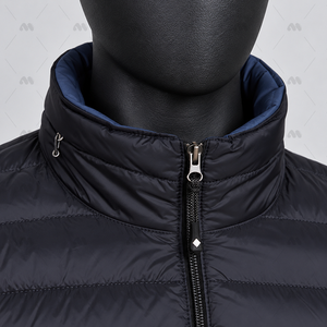 M.H. Veste d'hiver pour homme, ultra-légère, chaude, à col en V, avec capuche, respirante, résistante au froid, zippée, de style sportif, pour l'extérieur, INTERNATIONAL - Product Image 3