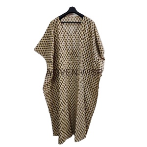 Beautiful Flower Printed Kaftan Dress Indian Soft Cotton Caftan Long Kaftan Maxi Dress Beach Cover up for Women's Dress Night - Product Image 3