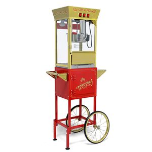 <b>Vintage</b> 12oz Popcorn Machine Cart with Stainless Steel <b>Kettle</b> Movie Theater Style 110V Used - Product Image 1