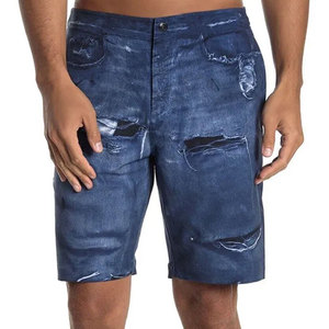 Services OEM ODM – Jorts en jean vintage délavé sur mesure, coupe courte, ourlet brut, style baggy, légers, streetwear pour hommes - Product Image 4