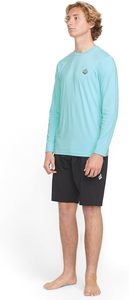 Maillot de bain anti-UV à manches longues pour homme, bleu clair, 100 % polyester, avec logo imprimé sur le devant - Product Image 6