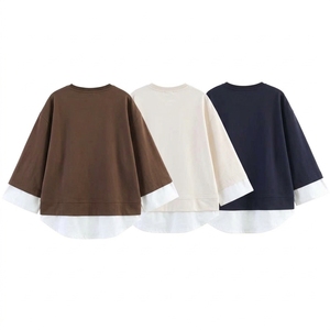 Camiseta de Manga Larga para Mujer, Estilo Vintage, Ecológica, Tejida, Informal, Cuello Redondo, Corte Regular, Poliéster 420g, Impresión Digital - Product Image 2