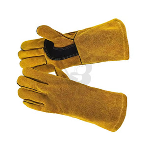 Cheap Price Top Quality Custom Leather Safety Welding Work <b>Gloves</b> OEM Services Waterproof Welder Working <b>Gloves</b> For Hand Safety - Product Image 2