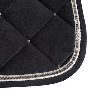 Tapis de selle tout usage noir matelassé en polyester avec doublure en polaire et sangle de maintien pour l'équitation - Product Image 2
