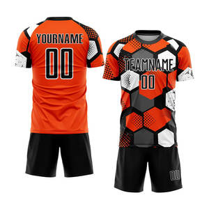 Camiseta de Fútbol Moderna con Diseño de Panal de Abeja |   Uniforme de Fútbol Corto con Impresión Digital Personalizada |   Colores Personalizados Transpirables de Secado Rápido para Equipos - Product Image 1
