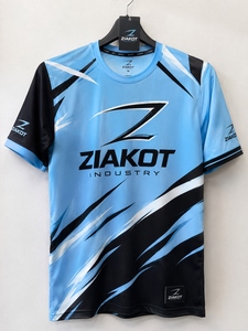 เสื้อยืด ZIAKOT รุ่นใหม่ ดีไซน์พิเศษสำหรับผู้ชาย สีฟ้าอ่อน ดำ-ขาว สำหรับออกกำลังกาย - Product Image 3