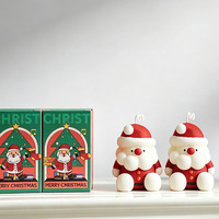 Bougie parfumée artisanale en forme de Père Noël, design mignon, idéale pour les fêtes, décoration de la maison, parfumée.