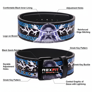 เข็มขัดยกน้ำหนักหนังหนา Rexfit Sports สำหรับการฝึกซ้อมในยิมระดับมืออาชีพ ช่วยพยุงหลังสำหรับการสควอทและเดดลิฟท์ - Product Image 4