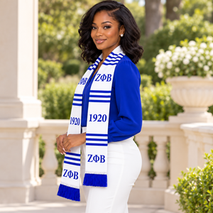 Écharpe de graduation en acrylique tricotée personnalisée Zeta Phi Beta 1920, étole, sash, accessoires grecs pour sororité - Product Image 3
