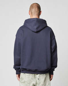 Unisex Oversized Navy Hoodie 500GSM Heavyweight Cotton Fleece Streetwear Plain Pullover Sweatshirt Men's Hoodies Sweatshirts - Product Image 2