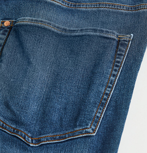 Jean en denim coupe droite pour homme, taille mi-haute, coupe ample, en coton délavé, décontracté, pour l'automne, couleur unie, tissu tissé - Product Image 6
