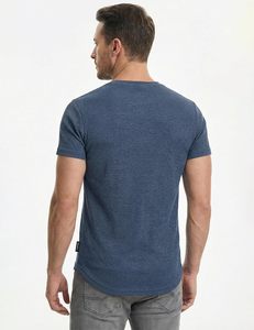 Camiseta de Cuello Redondo de Algodón de Lujo para Hombre, Tela Suave Premium, Manga Corta, Estilo Casual Urbano, Camiseta de Moda, Fábrica OEM ODM - Product Image 3