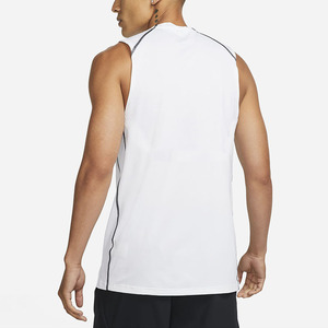 <b>Men's</b> <b>White</b> Sleeveless Knitted Tank Top O-Neck Solid Sporty Quick Dry Muscle <b>Vest</b> - Product Image 2