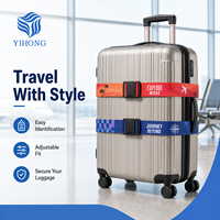 Sangle de bagage élastique personnalisée en gros avec slogan de voyage, en sangle de nylon, avec boucle à pression anti-rupture, pour sécuriser les valises, MOQ 100 pièces