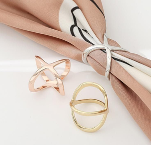 Anneau de serviette en métal, accessoires de vaisselle, plaqué or rose, argent, or, anneau de serviette exquis pour la table, idéal pour offrir - Product Image 1