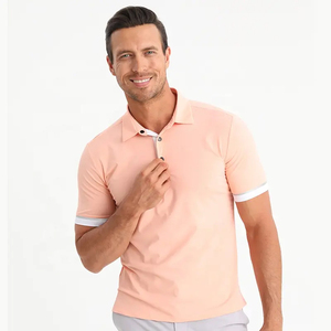 Polo brodé personnalisé pour homme en coton respirant, vêtement décontracté léger, t-shirt décontracté en coton respirant - Product Image 1