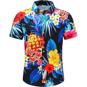 <b>Pineapple</b> Print Male Tropical Floral Summer Beach <b>Shirts</b> <b>Mens</b> Hawaiian <b>Shirt</b> Short Sleeve Casual <b>Mens</b> Hawaiian Tropical <b>Shirt</b> - Product Image 1
