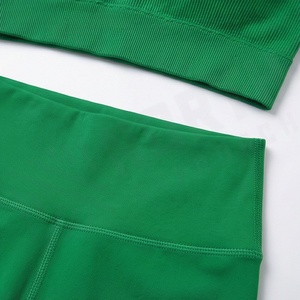 Customized Color Fashion High Waist Ethical Vegan Outdoor Going Out <b>Seamless</b> <b>Leggings</b> Two Piece Gym Yoga Set Apparel - Product Image 5