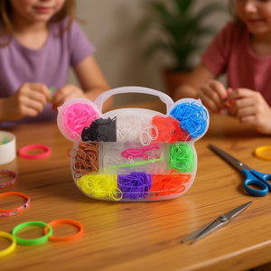 Bandes élastiques Ilan pour travaux manuels, 600 pièces, 10 couleurs, 18,5x13x2cm - Product Image 3